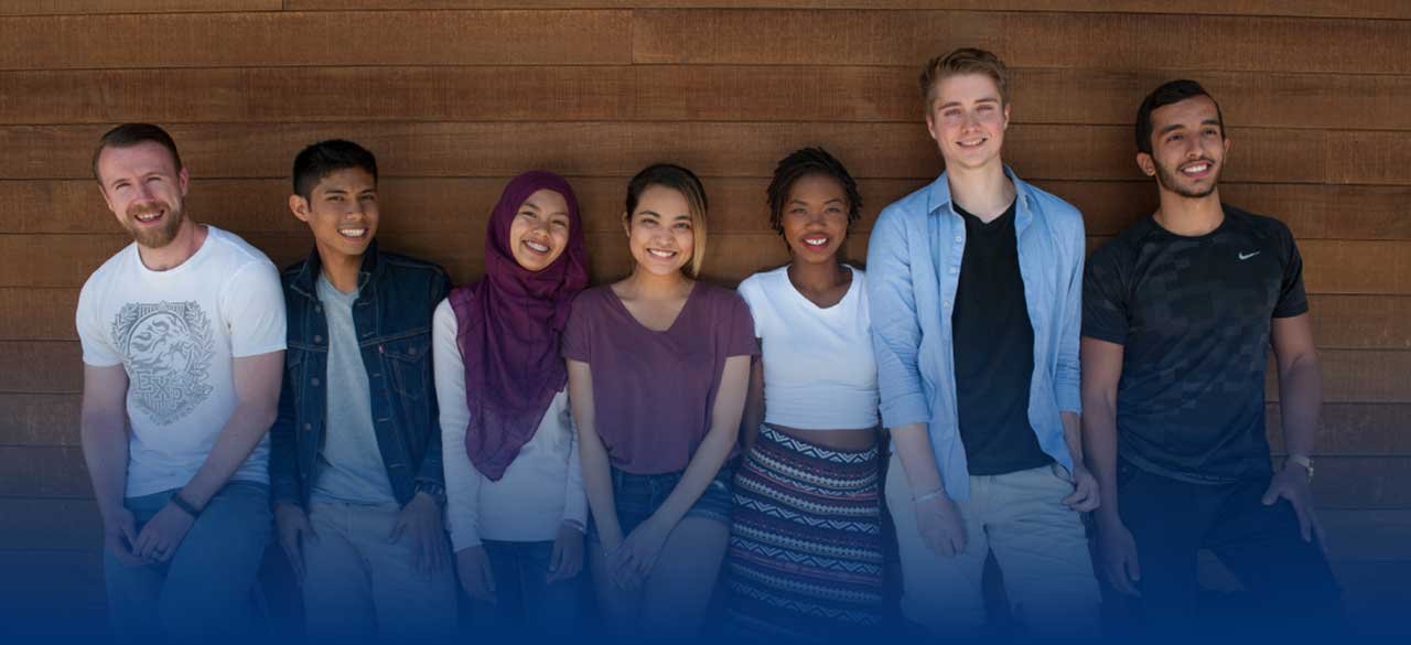 smiling international students